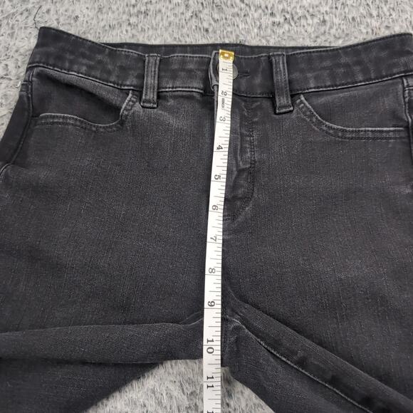 American Eagle Jeans Women 4 Black Distressed Denim Stretch High Rise Jegging - Picture 6 of 9